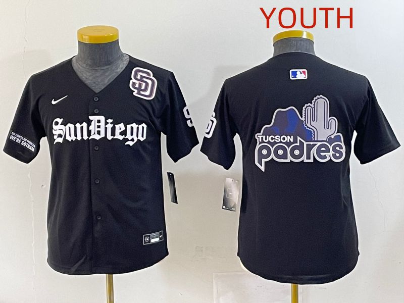 Youth 2025 San Diego Padres Blank Black Five generations Joint Name Nike MLB Jersey style 15->youth mlb jersey->Youth Jersey